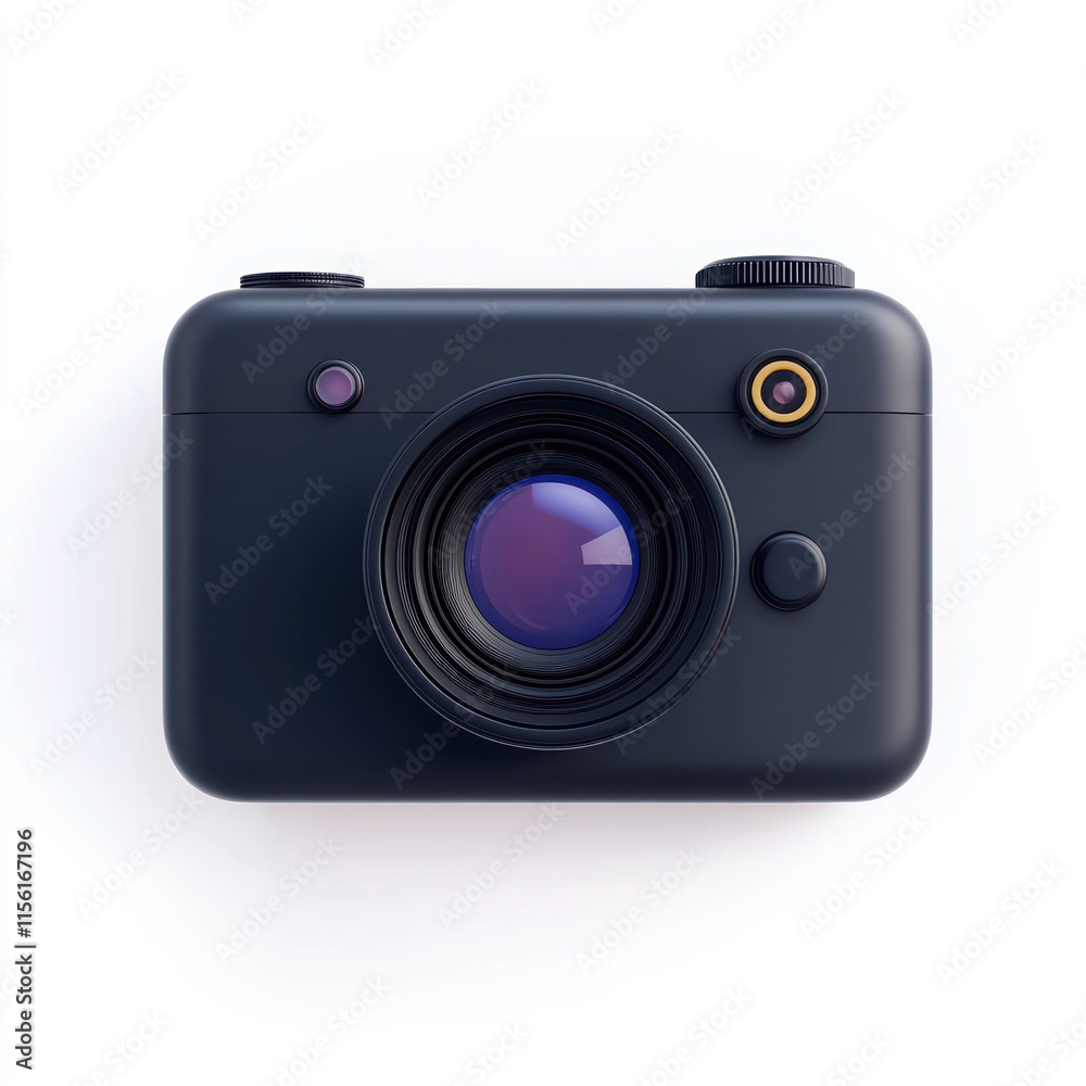 A sleek photo camera icon featuring modern design and vibrant lens. Perfect for photography enthusiasts and digital media A sleek photo camera icon featuring modern design and vibrant lens. Perfect for photography enthusiasts and digital media