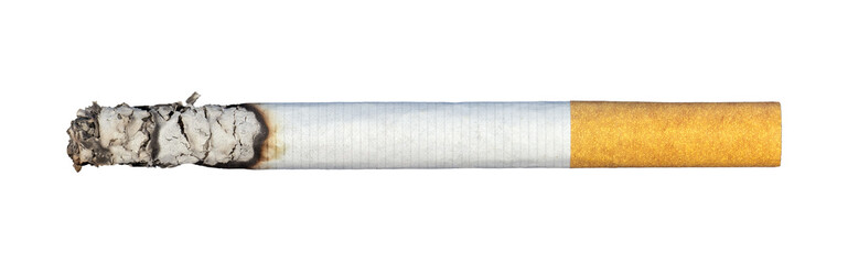 cigarette butts with ash isolated