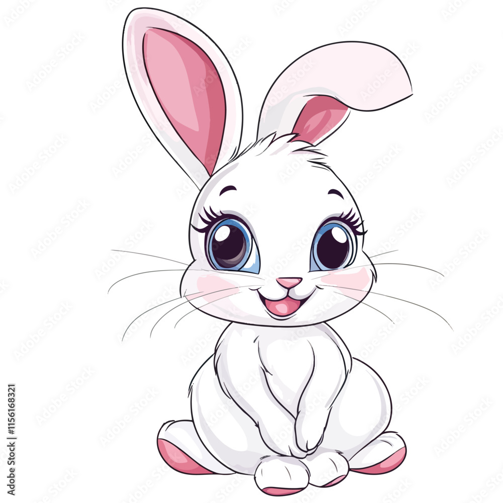 Fototapeta premium Bunny rabbit clip art, clip art concept