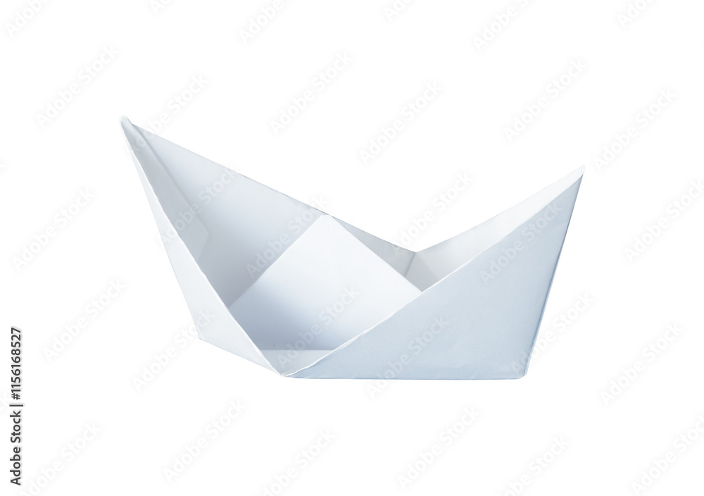 Paper boat isolated on white