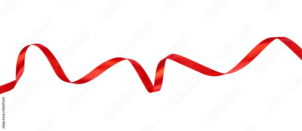 Red shiny ribbon for design element Red shiny ribbon for design element