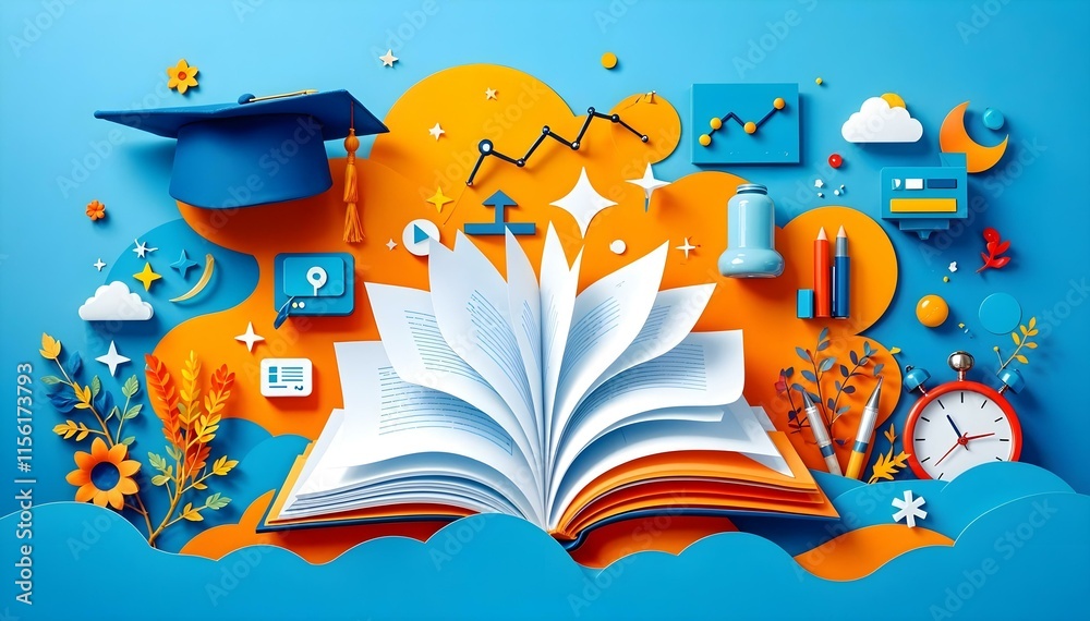 Naklejka premium Education Concept with Open Book