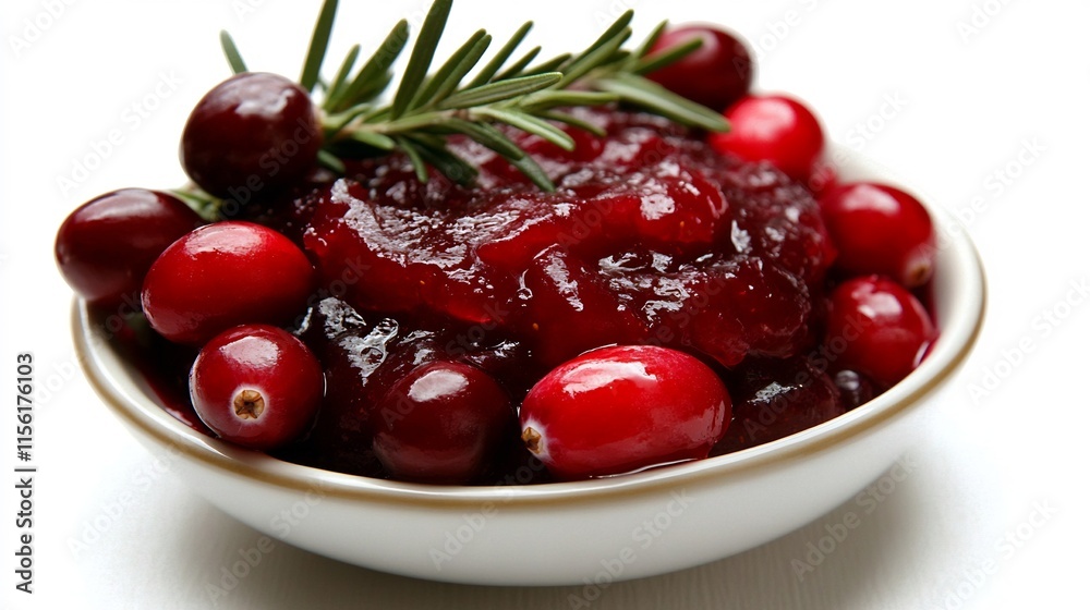 Delicious Cranberry Sauce with Rosemary Garnish Delicious Cranberry Sauce with Rosemary Garnish