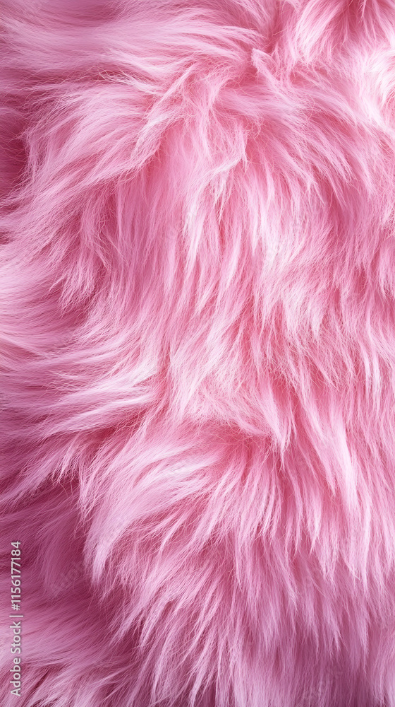 Fototapeta premium closeup of a pink fluffy texture of faux fur as background. soft abstract textile fabric