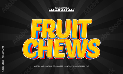 fruit chews editable text effects with a colorful sweet candy theme