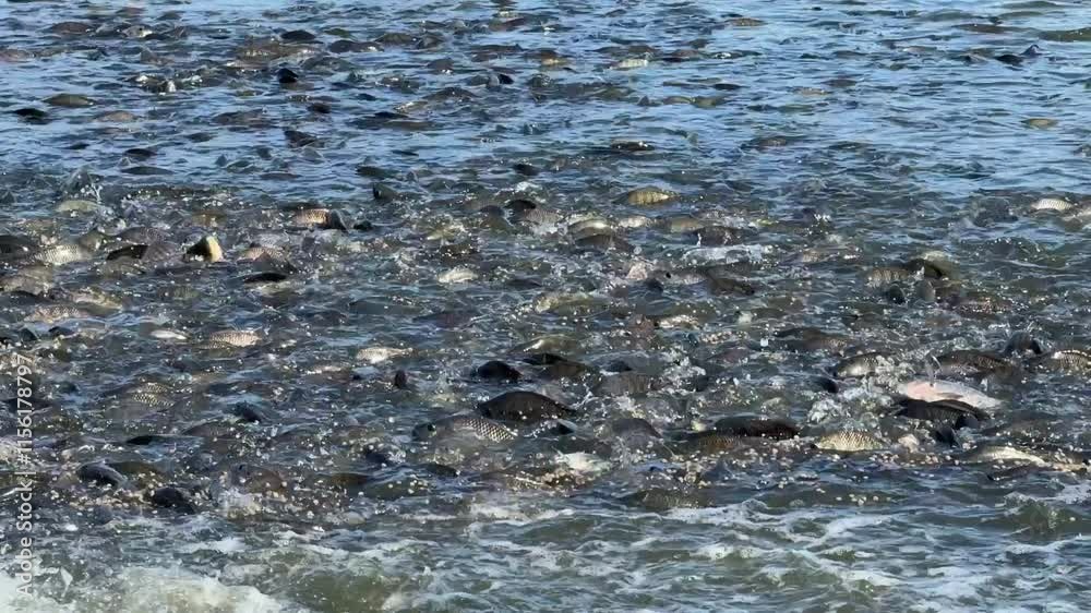 Nile Tilapia is eating food, Lots of fish
Nile Tilapia is eating food, Lots of fish