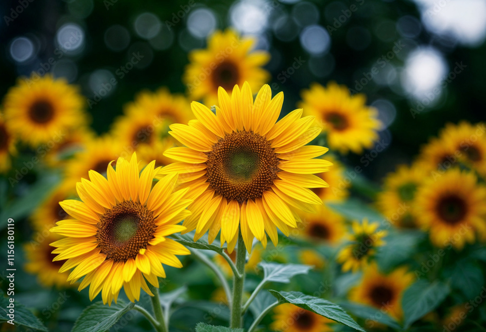 Fototapeta premium field of sunflowers