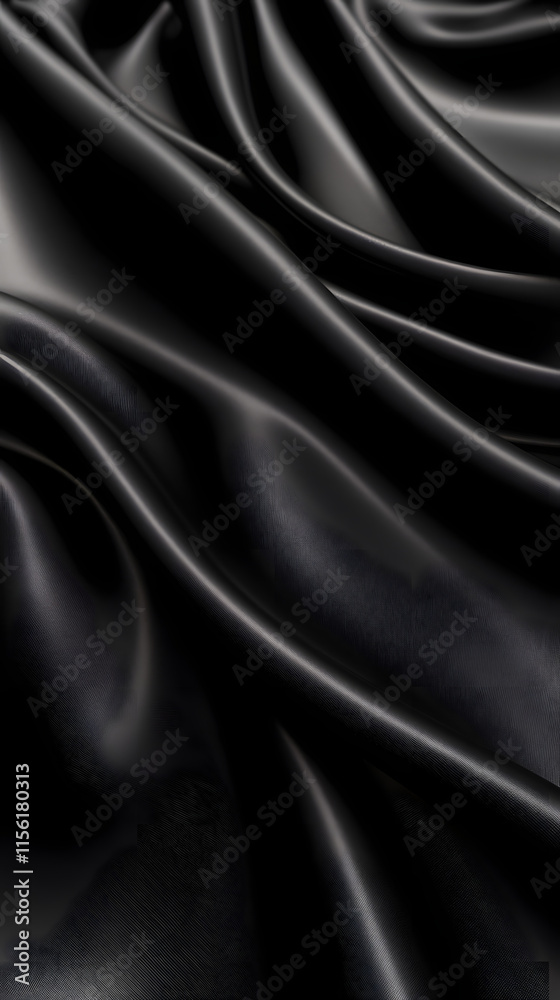 Fototapeta premium black silk, black fabric texture, silk, black backgrounds, satin, fabric textures, black satin, silk textures, HD wallpaper