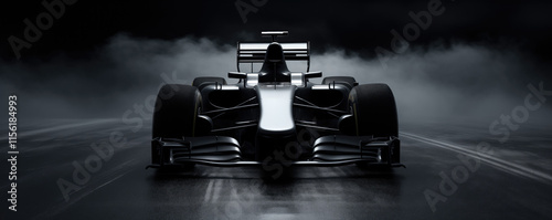Formula 1 Car in dark abstract background. Cinematic, Concept Shots.