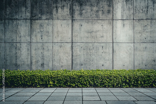 Wallpaper Mural Modern garden design with concrete wall and green hedge Torontodigital.ca