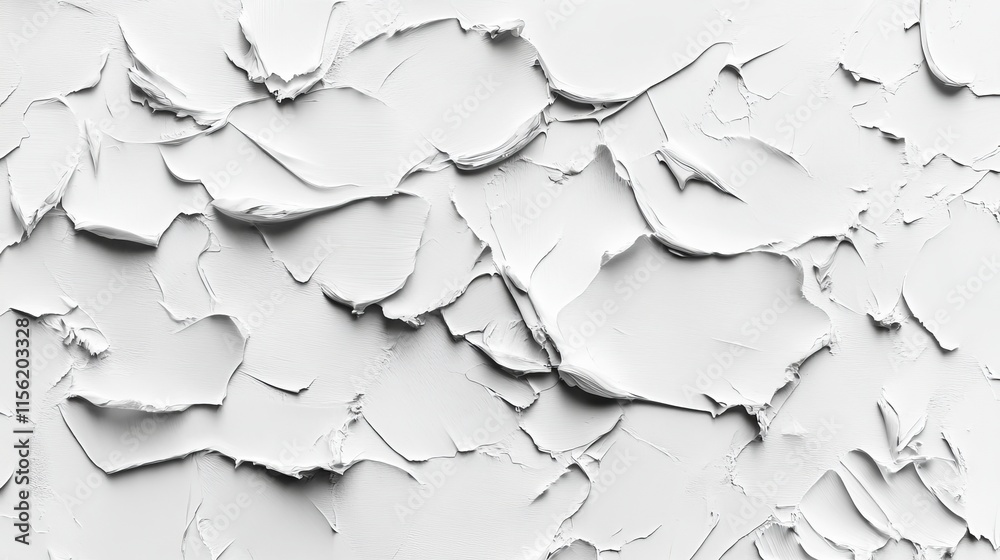 Obraz premium Textured Background of Cracked White Paint with Abstract Layers and Patterns for Artistic Design and Creative Projects