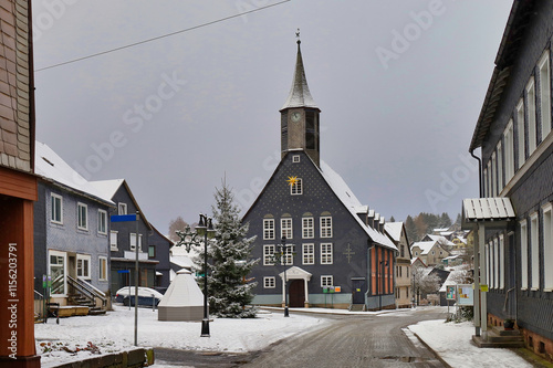 Erlöserkirche in Schmiedefeld am Rennsteig, Stadt Suhl, Thüringen, Deutschland photo