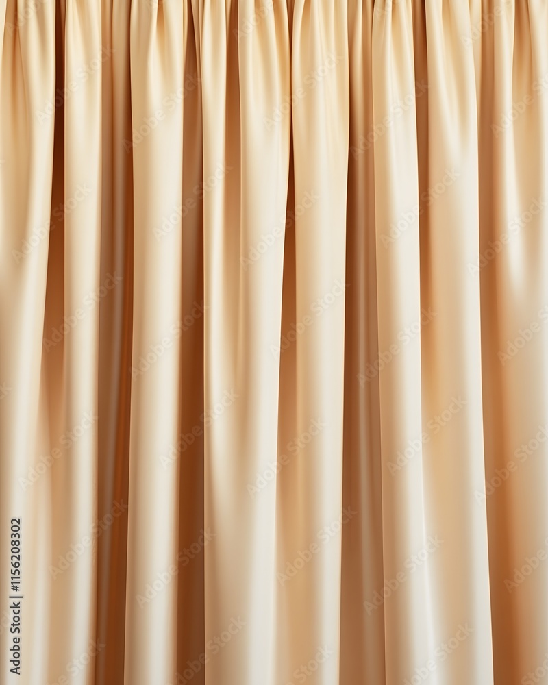 Obraz premium Pale Peach Pleated Satin Curtain Fabric