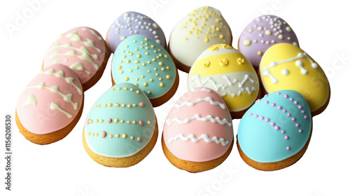 Steamed cakes in Easter egg shapes, transparent background photo