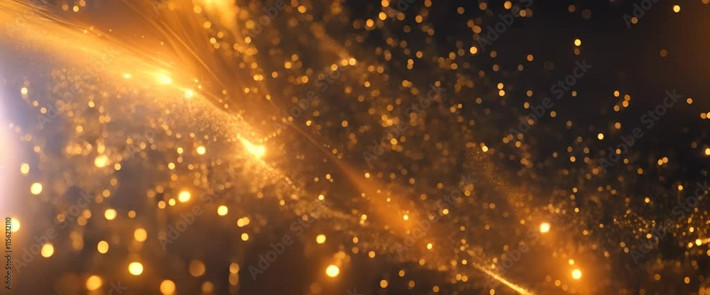 Luxury particles background golden shining dust bokeh glitter gold particles awards background is a motion graphics The luxurious gold particles keep moving forward the golden particle stripes 4K