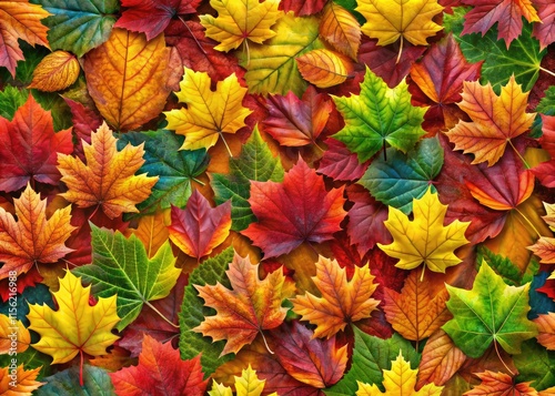 Wallpaper Mural Vibrant Autumn Leaves  Pattern Design for Textiles Torontodigital.ca