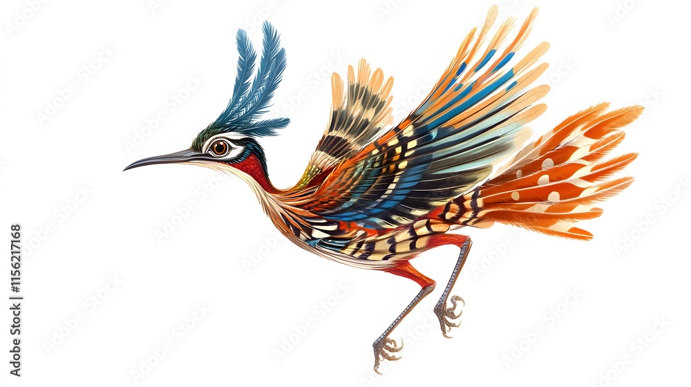 Obraz premium A Vibrant Colorful Bird in Flight Soaring Gracefully