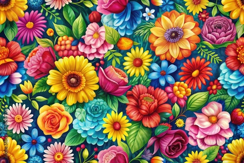 Vibrant Floral Pattern for Modern Fabrics & Decor