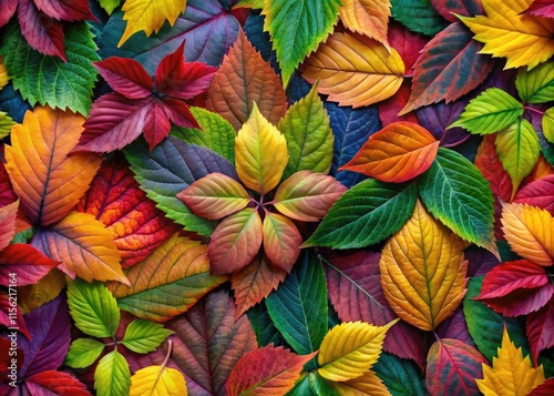 Wallpaper Mural Vibrant Foliage Portrait, Colorful  Pattern, AI Photo Torontodigital.ca