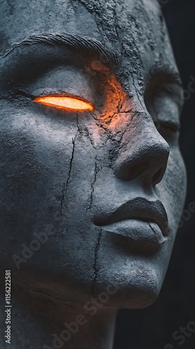 Stone Face Glowing Eye