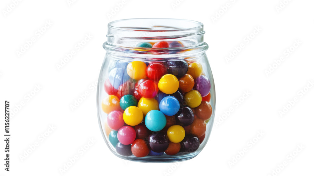 Jar full of candies, transparent background Jar full of candies, transparent background