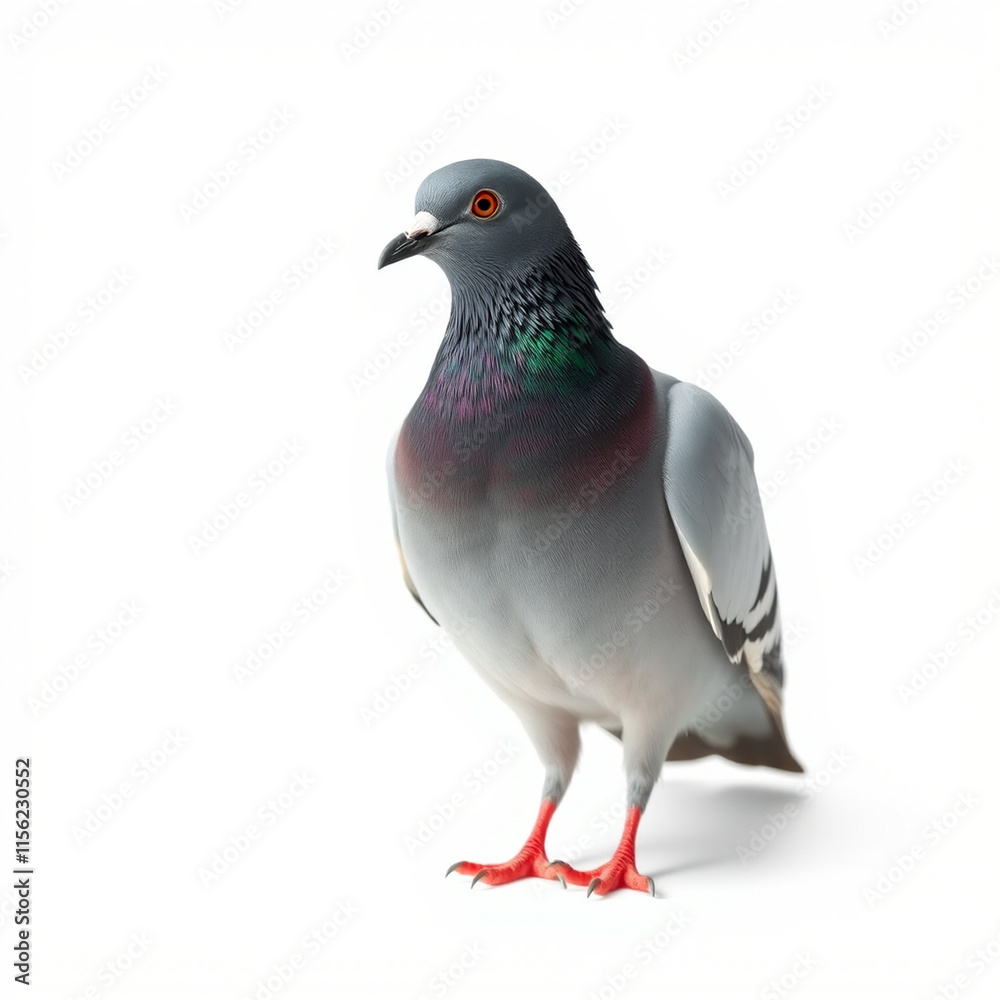Beautiful pigeon on white background - bird generation - Beautiful pigeon on white background - bird generation -
