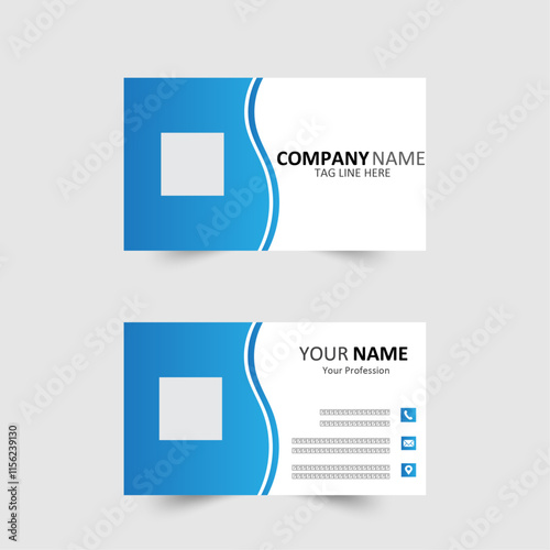 Modern and simple business card design Modern presentation card with company logo Vector business card template Visiting card for business and personal use Vector illustration Design