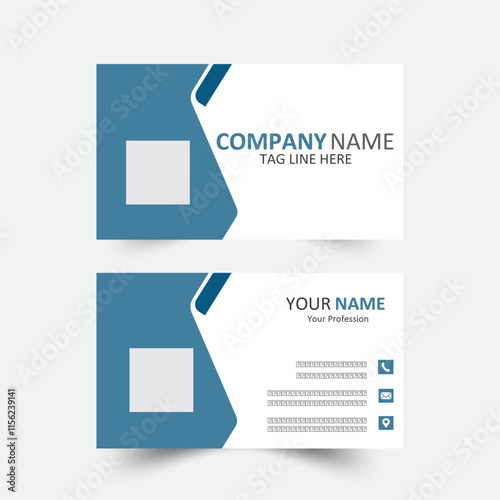 Modern and simple business card design Modern presentation card with company logo Vector business card template Visiting card for business and personal use Vector illustration Design
