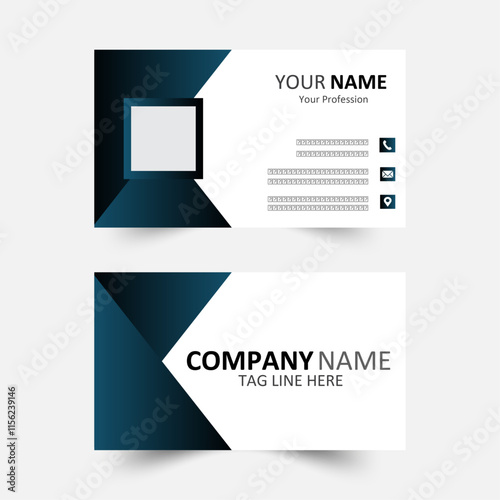 Modern and simple business card design Modern presentation card with company logo Vector business card template Visiting card for business and personal use Vector illustration Design