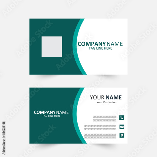 Modern and simple business card design Modern presentation card with company logo Vector business card template Visiting card for business and personal use Vector illustration Design