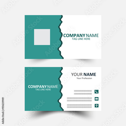 Modern and simple business card design Modern presentation card with company logo Vector business card template Visiting card for business and personal use Vector illustration Design