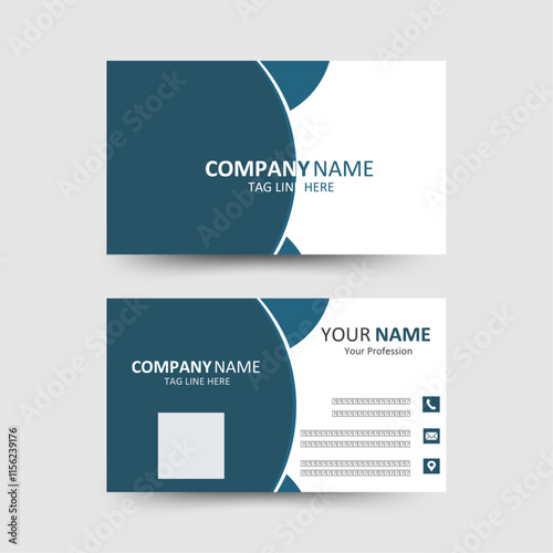 Modern and simple business card design Modern presentation card with company logo Vector business card template Visiting card for business and personal use Vector illustration Design