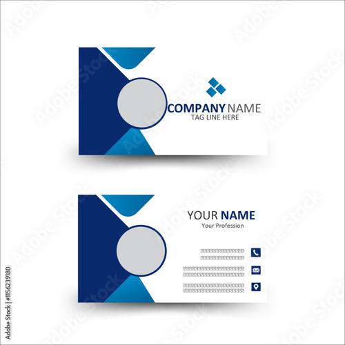Modern and simple business card design Modern presentation card with company logo Vector business card template Visiting card for business and personal use Vector illustratio