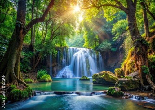 Pristine Headwater Reserve: high-resolution images showcase ancient trees, cascading waterfalls, and abundant wildlife.