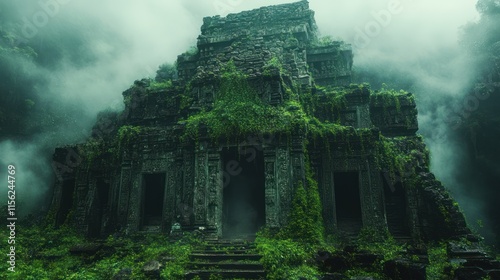 Ancient Temple in the Mist photo