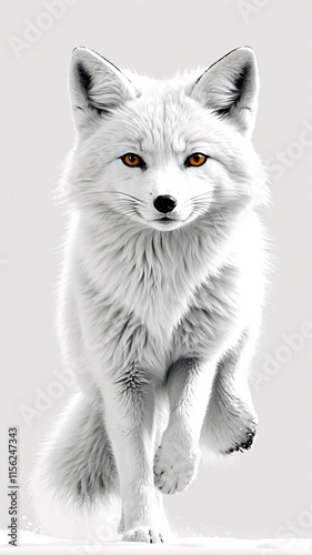 Majestic Wild Wolf Sketch in Snow with Realistic Fur and Majestic Eyes in Black and White Pencil Art