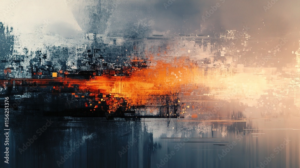 Obraz premium Abstract Technological Background with Industrial Elements and Colors