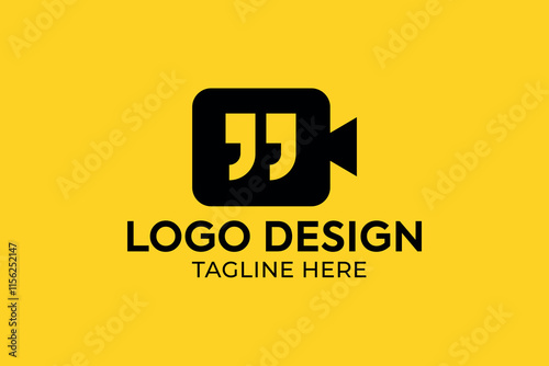 video camera or videography icon minimal and iconic logomark, video camera with hangout icon chill and refreshment logo