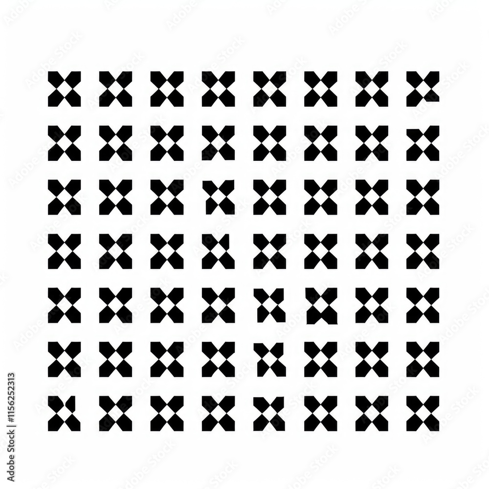 A grid of black 'X' shapes arranged in a pattern. A grid of black 'X' shapes arranged in a pattern.