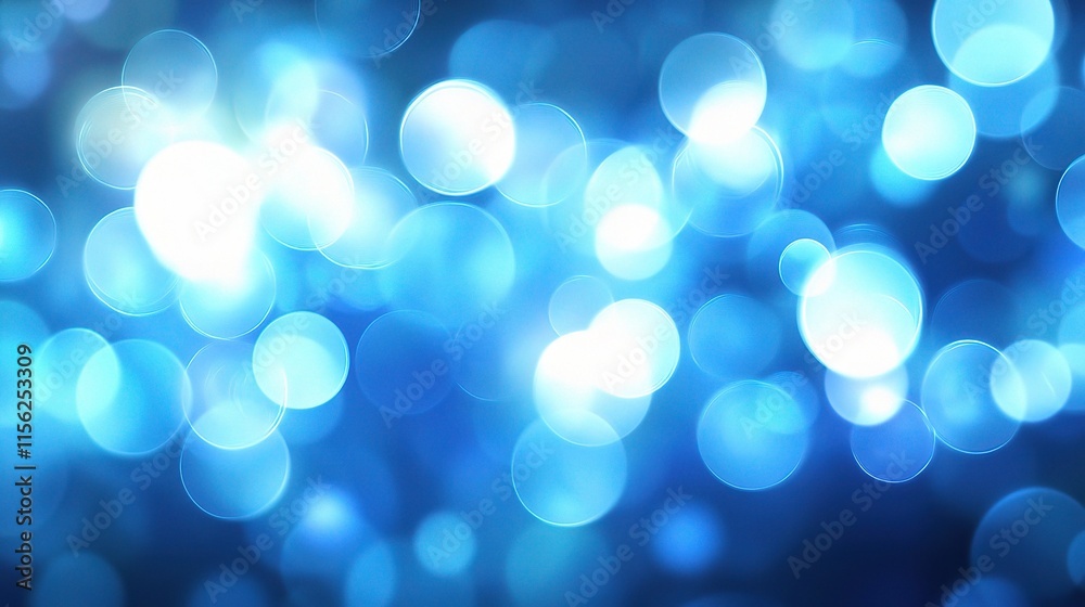 Fototapeta premium Dark Blue Futuristic Digital Background with Bokeh Effect
