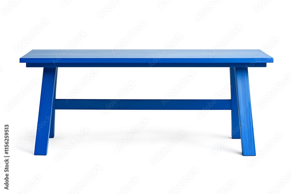Blue wooden table with simple design, featuring four sturdy legs and a minimalist style Blue wooden table with simple design, featuring four sturdy legs and a minimalist style