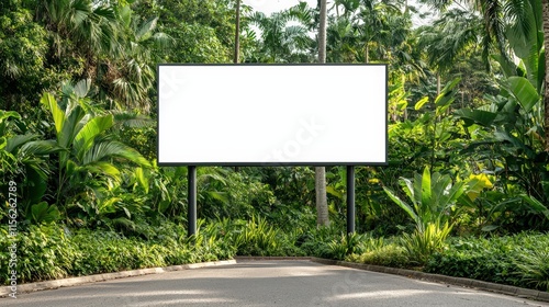 Vast Empty Billboard Surrounded by Urban Landscape in Bright Sunshine Inviting Creative Advertising Opportunities for Businesses and Artists Alike