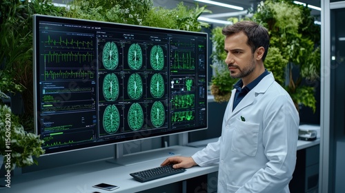 Focused Scientist in Modern Laboratory Conducting Experiments with Advanced Equipment to Unlock New Discoveries and Innovations in Scientific Research