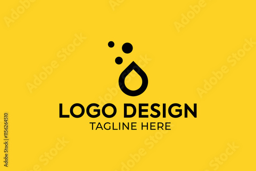 scientific business service, drugs, pills, innovation startup. Simple line microbiology icon, genetic lab emblem, Drop water logo template drop water