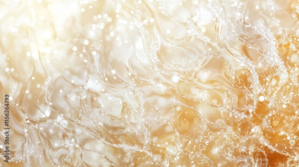 Abstract golden water texture with light bokeh. Abstract golden water texture with light bokeh.