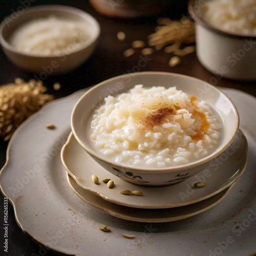 Arroz con leche con canela espolvoreada 