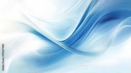 Abstract White and Blue Background with Dynamic Swirls and Waves