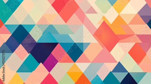 Wallpaper Mural Colorful Triangles Abstract Pattern with Soft Hues and Geometric Shapes Ideal for Background, Wallpaper, Graphic Design, and Modern Art Projects Torontodigital.ca