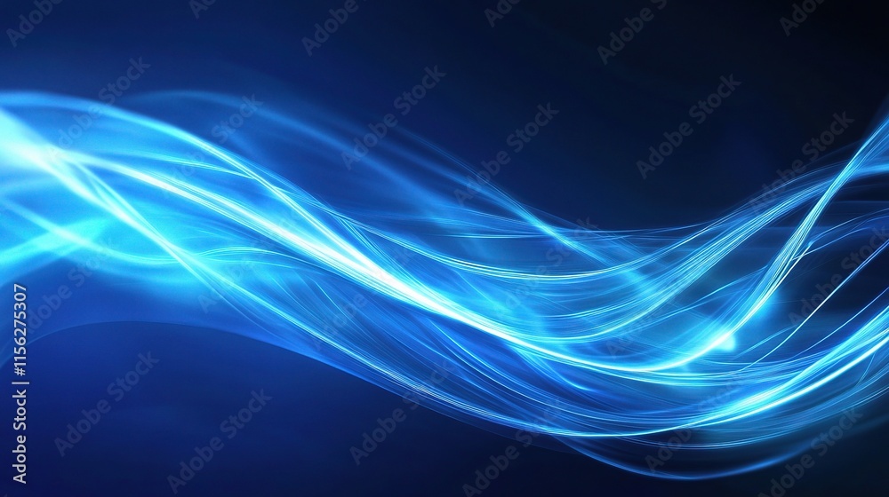 Elegant Gradient Wave Lines on Deep Navy Background for Design Elegant Gradient Wave Lines on Deep Navy Background for Design