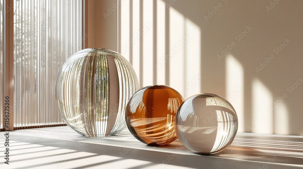 Modern Abstract Glass Forms with Reflective Architectural Design Modern Abstract Glass Forms with Reflective Architectural Design